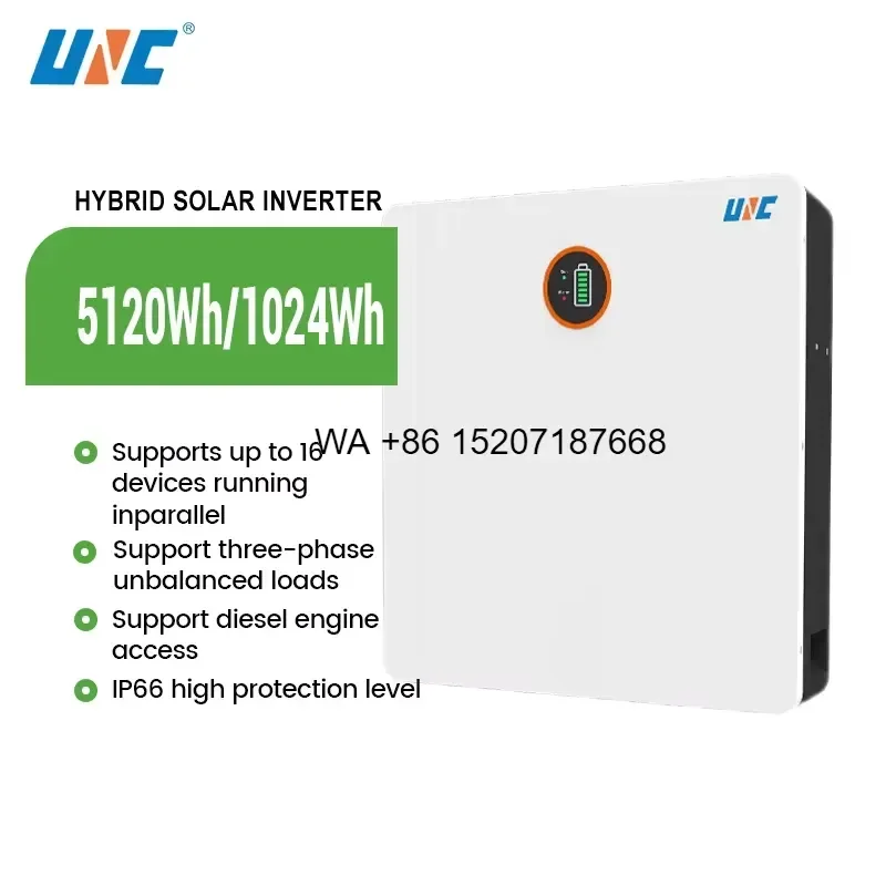 Wmwmnu for 51.2V 200Ah 10KWh Home Solar Energy Storage System LiFePO4 Lithium Battery Pack Wall Mounted All In One CAN CE