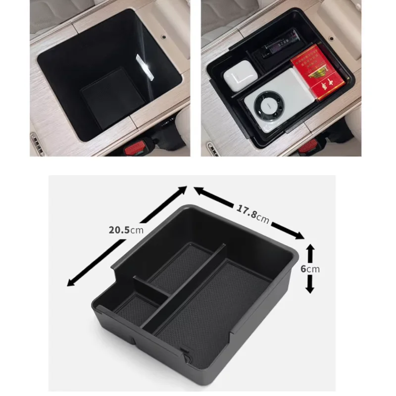 Car Storage Box for Exlantix Exeed Sterra ET 2024~2026 2025 Rubber Silicone Mat Center Console Organizer Armrest Tray Accessorie