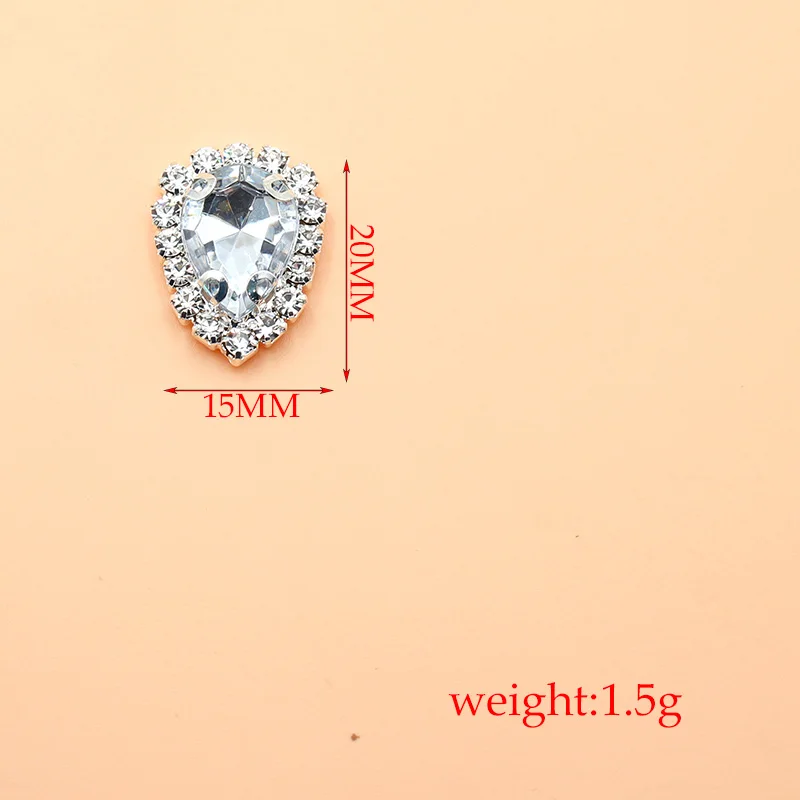 10 / lot 15* 20mm metal rhinestone button decoration Diy wedding invitation decoration brooch hair flower center accessories