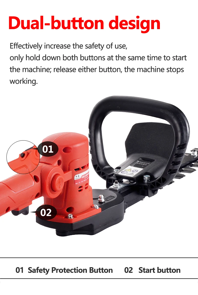 SX-600 Professional Dual Scissor Type Hedge Trimmer 21V Lithium-Ion Battery DIY & Industrial Grade 600mm Blade