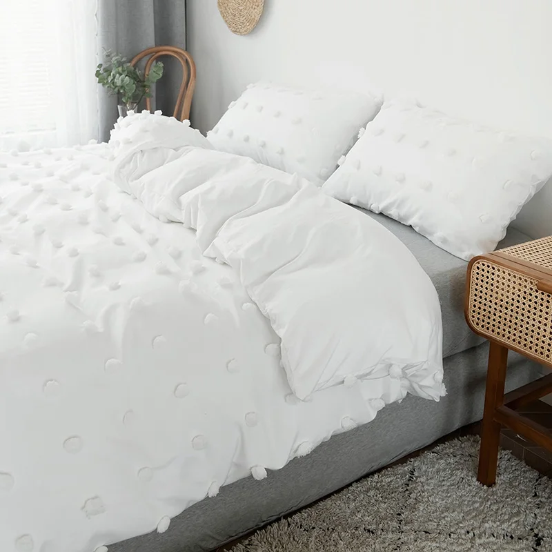 Beddengoed Set Pluche Bal Dekbedovertrek Voor Thuis Bed Queen Kussensloop Sprei 2 Plaatsen Nordic 150 Textiel Slaapkamer