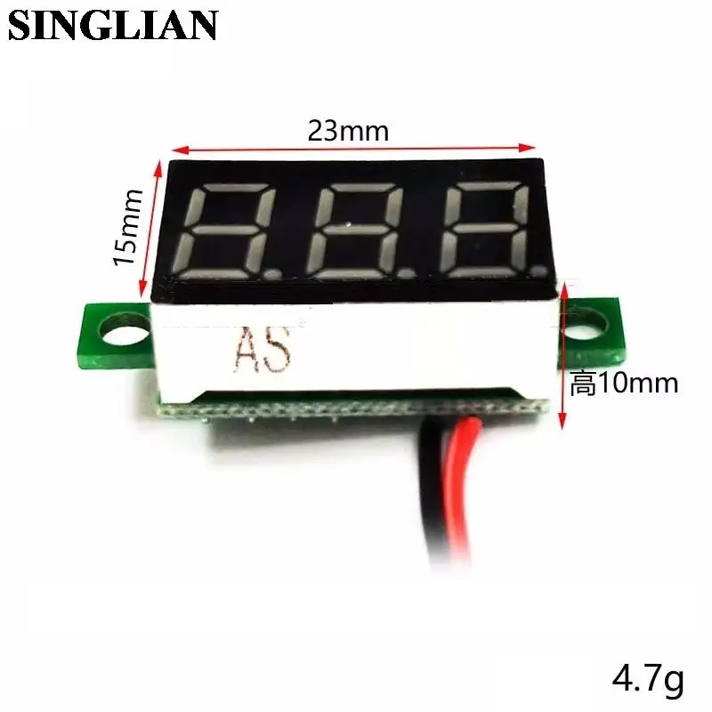 Three Wire Voltmeter 0.36 Inch DC 0V-30V DC Voltmeter Head Motorcycle Voltmeter Digital Display Meter