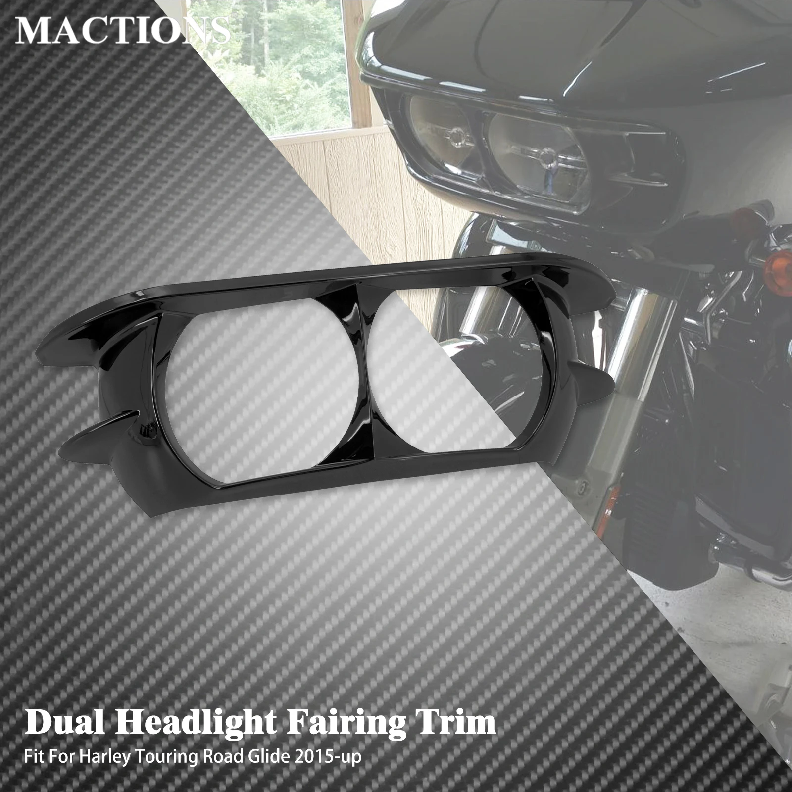 Dual Headlight Fairing Trim Bezel Cowl Headlamp Cover Motorcycle For Harley Touring Road Glide Special FLTRXS Ultra FLTRU CVO