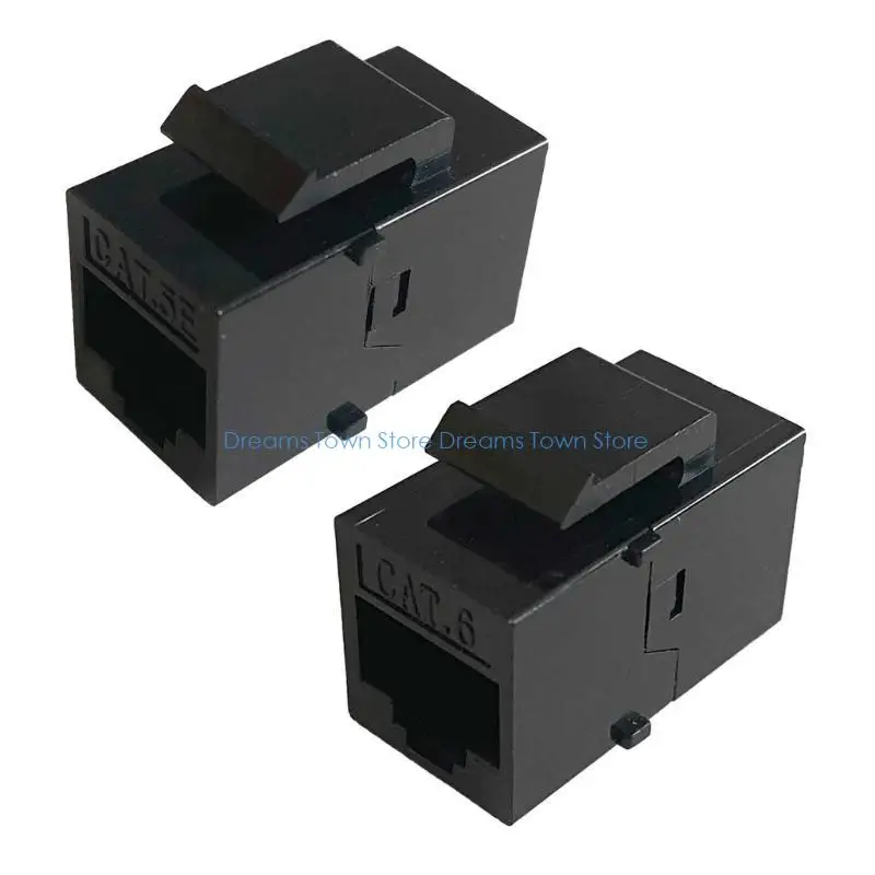 HX6A 10Pcs Keystone CAT6 CAT5E Straight Through Keystone Modules Adapter Couplers