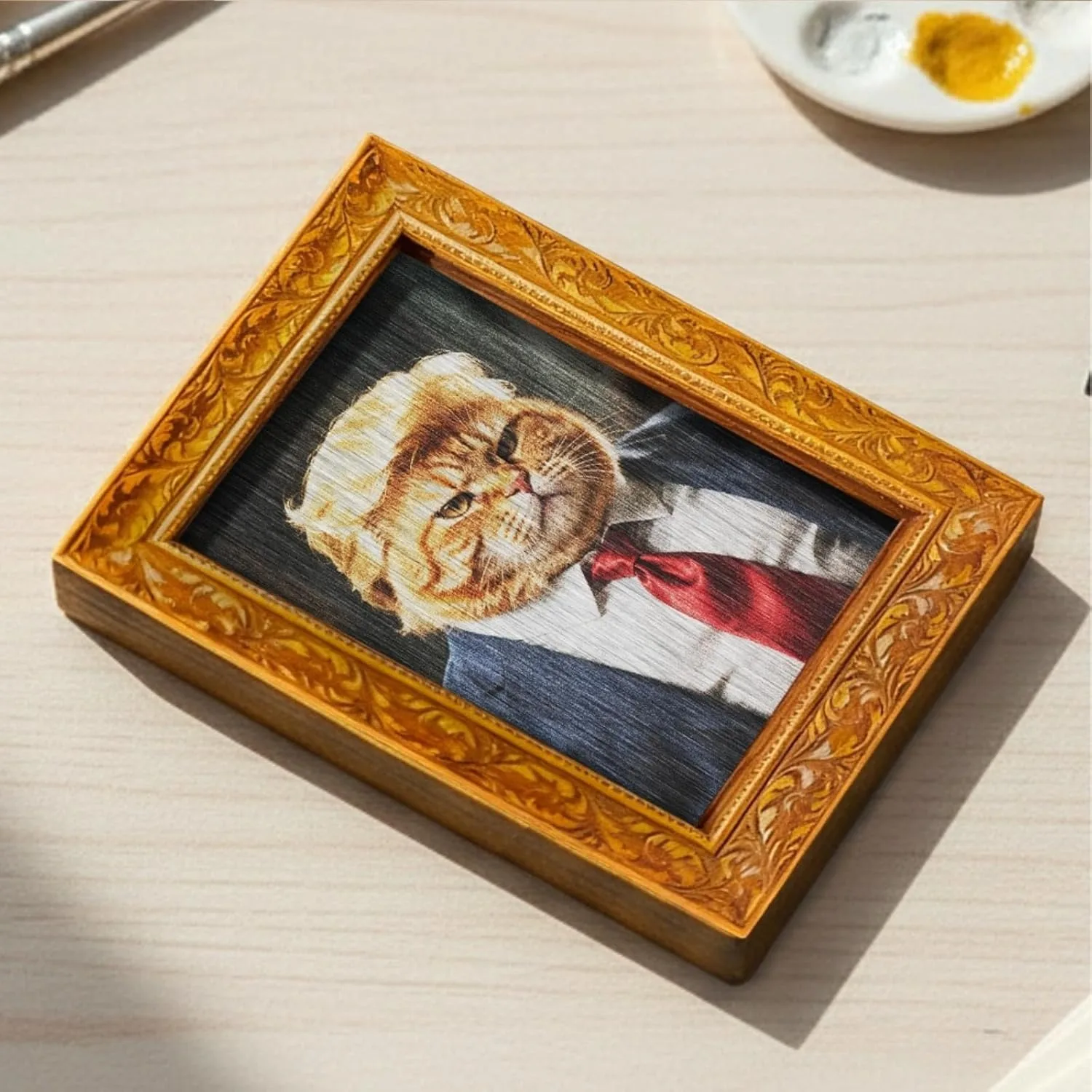 Funny Trump Cat Parody Mini Framed Art Fridge Magnet Humorous Gift for Cat Lovers Kitchen Locker Whiteboard Decor view 5