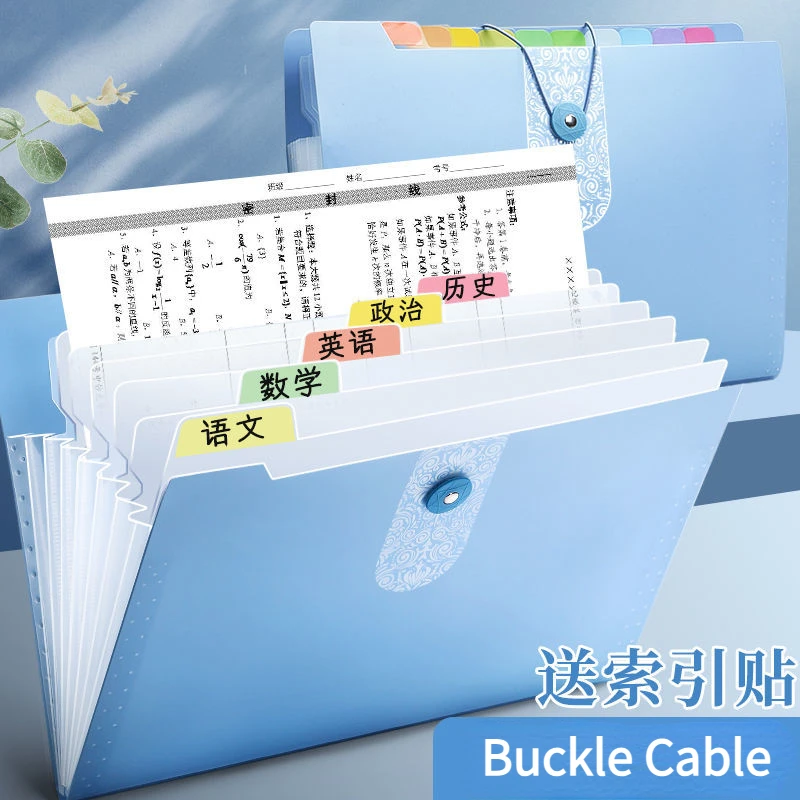 

A4 Folder File Pocket 8/12 Layer A4 File Bag Multi-layered Expanding Wallet Classification Buckle Cable Organ Packages