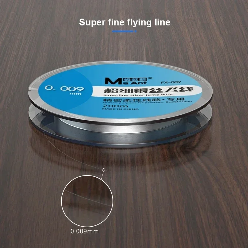 MaAnt Jump Wire 200M 0.01/0.02/0.009mm Ultra-Fine No Breakpoint Flying Line Mobile Phone Motherboard Point Welding Repair