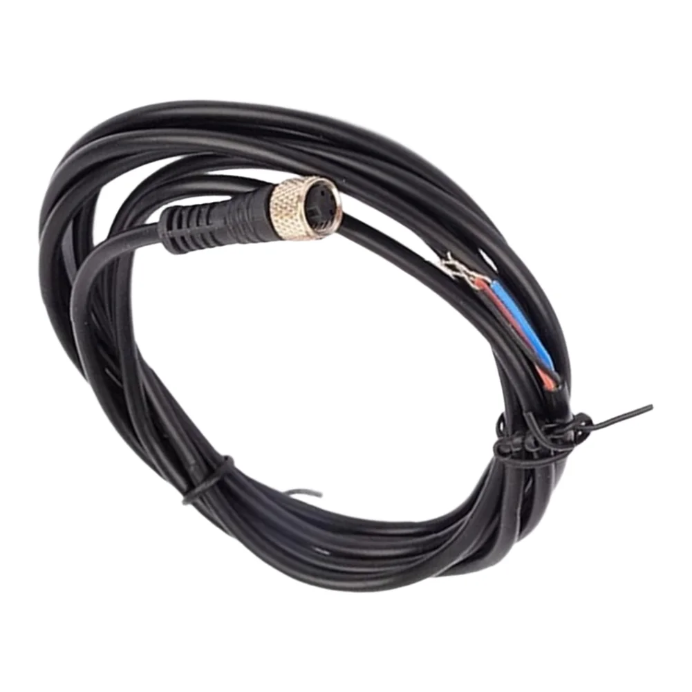 M8 3 Pin Female Connector Cable PVC Sensor 2M Aviation Socket Electrical Cable Copper Contacts Flexible PVC For Sensors Encoders