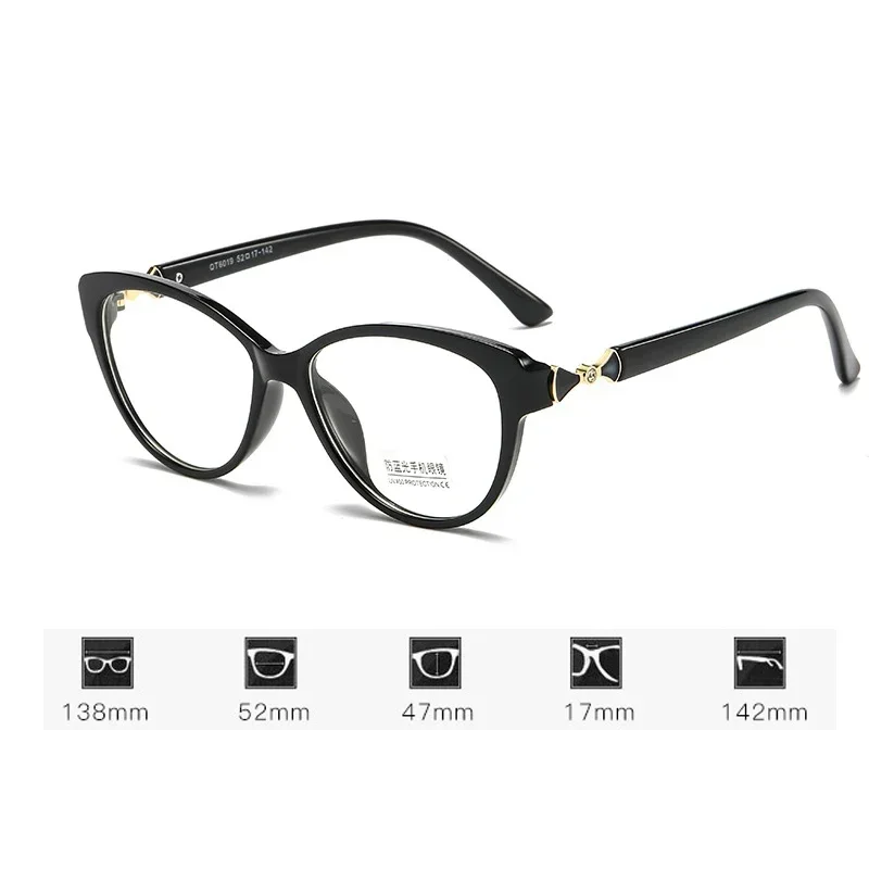 Damen Cat Eye Anti Blaues Licht Presbyopie Brille Neue Mode Ultra Licht Lesebrille Dioptrien 0 + 1,0 + 1,5 + 2,0 + 2,5 + 3,0 + 3,5 + 4,0 – Detail 2