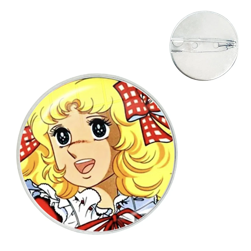 Anime Manga Candy Brooch Pins Badge Glass Gems Metal Pin For Clothes Hat Accessories