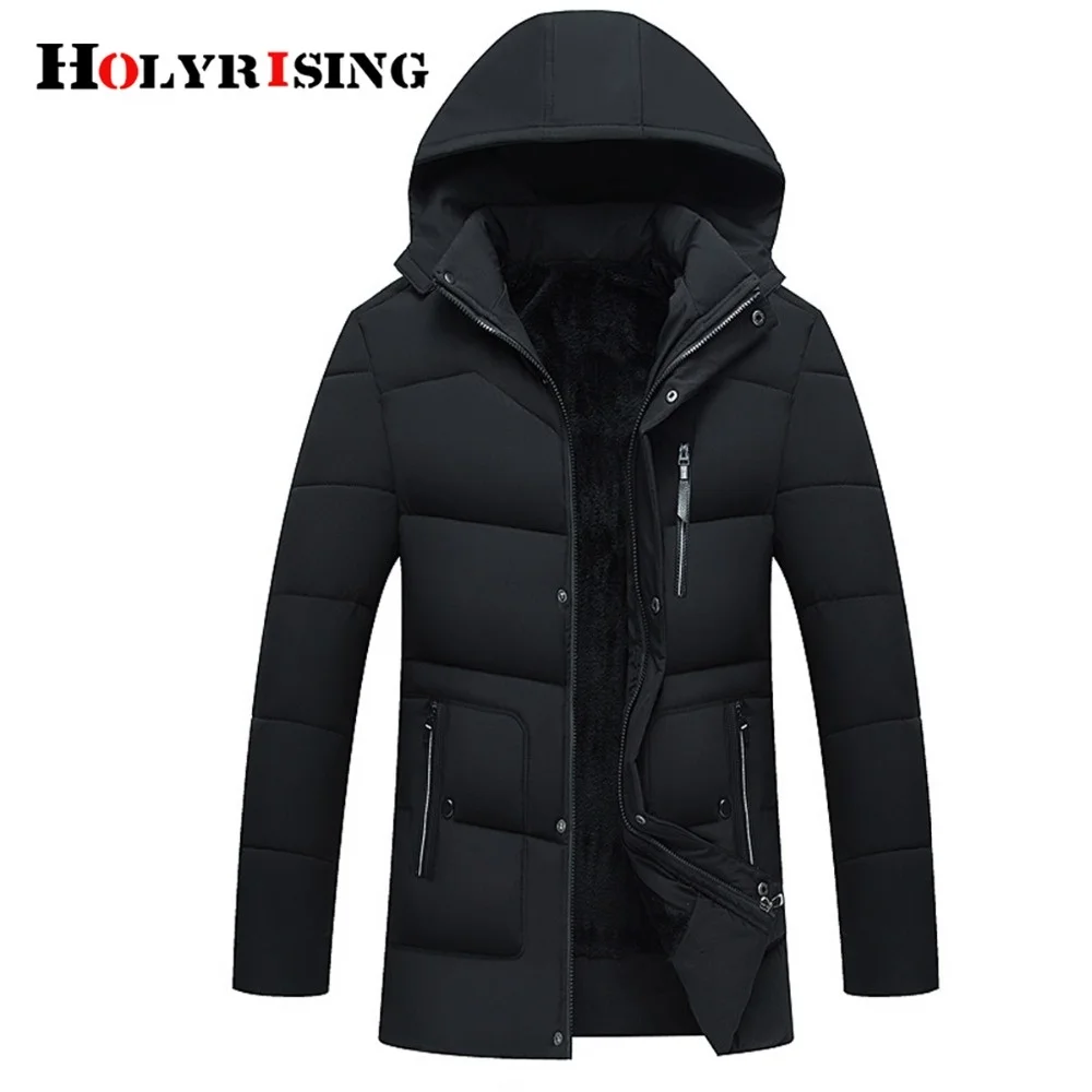 Holyrising Parkas Hombre Invierno Thicken Winter Cotton Coat Men Jackets Coats Pockets Zipper Overcoat Windproof Wear 18445-5