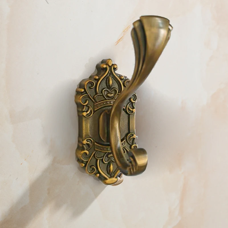 Ensemble de matériel de salle de bain Antique en aluminium massif, porte-serviettes mural, panier à savon, porte-papier hygiénique et crochet pour peignoir