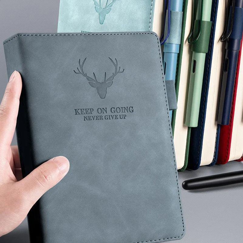 A5 Retro Notebook Super Thick 360 Pages Lined Refill Journal Diary Soft Sense Leather Meeting Memo for School Office Supplies