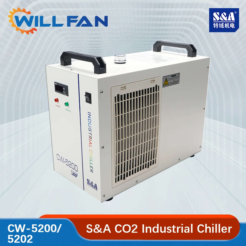 Will Fan  S&A CW5000 CW5200 Industry Water Chiller For Co2 Laser Cut Engraving Machine Cooling 100w 150w Laser Tube CNC Spindle