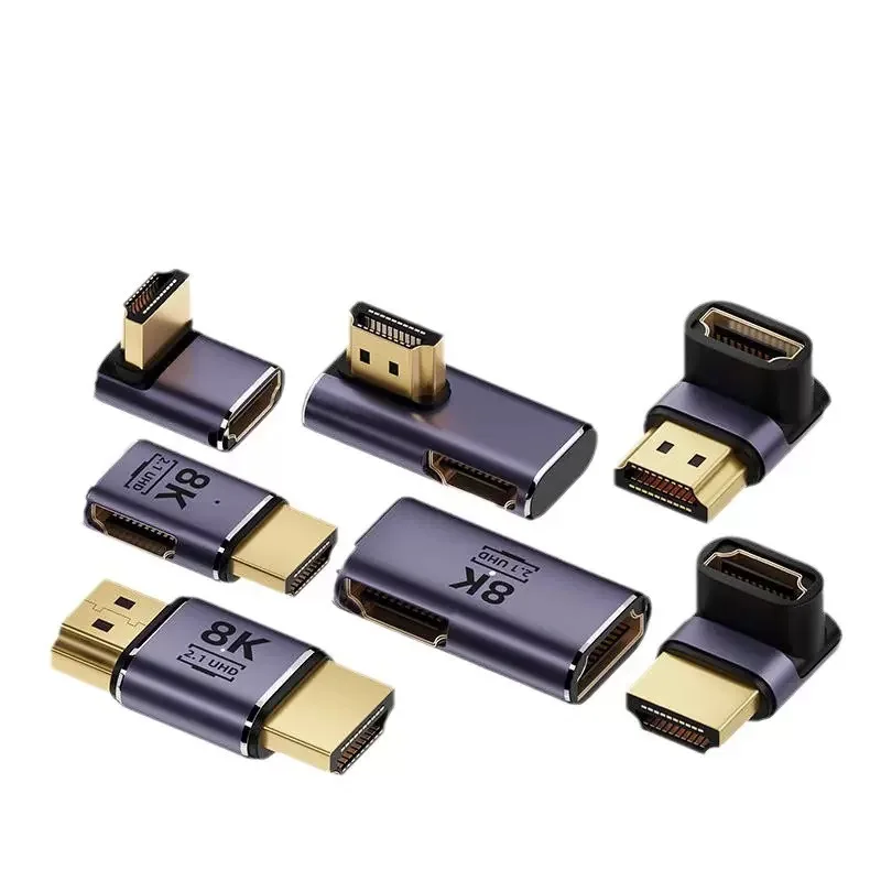 Adaptador en ángulo de 90 grados, 8k, 4K, 120Hz, 270, Mini Micro a HDMI, Compatible con forma de U, tipo L, divisor HDMI, convertidor macho a hembra