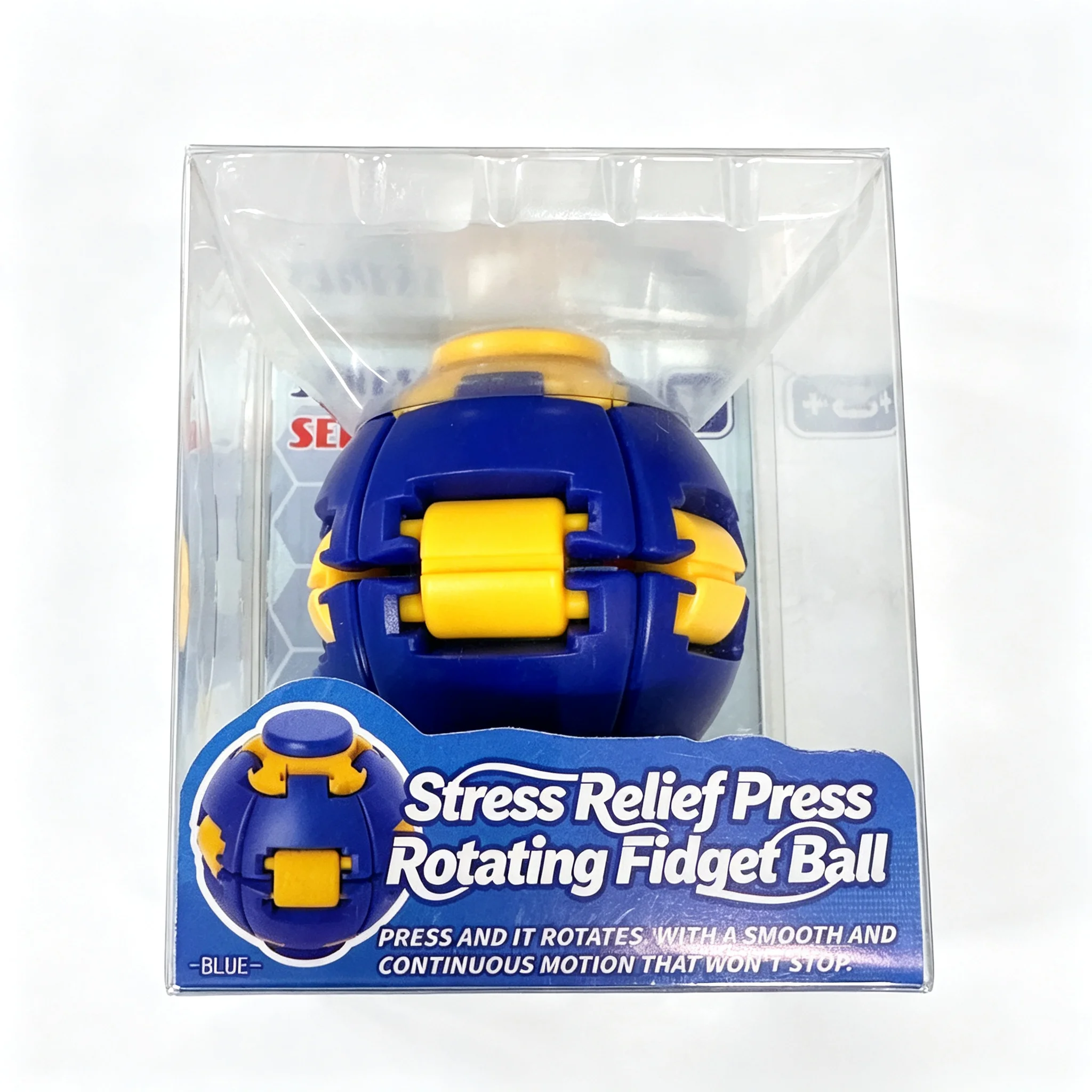 Multicolor Press Rotating Fidget Ball - Creative Finger Spinner Anti-Anxiety Focus Sensory Toy Portable Small Present image 3