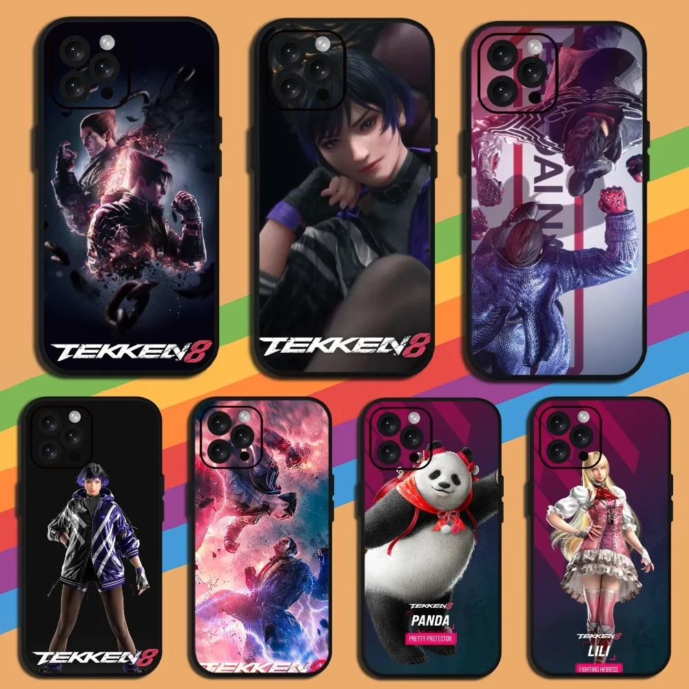 Custodia per telefono Game T-Tekken 8 per iPhone Mini 11 12 13 14 15 Pro XS Max X Plus SE XR Shell