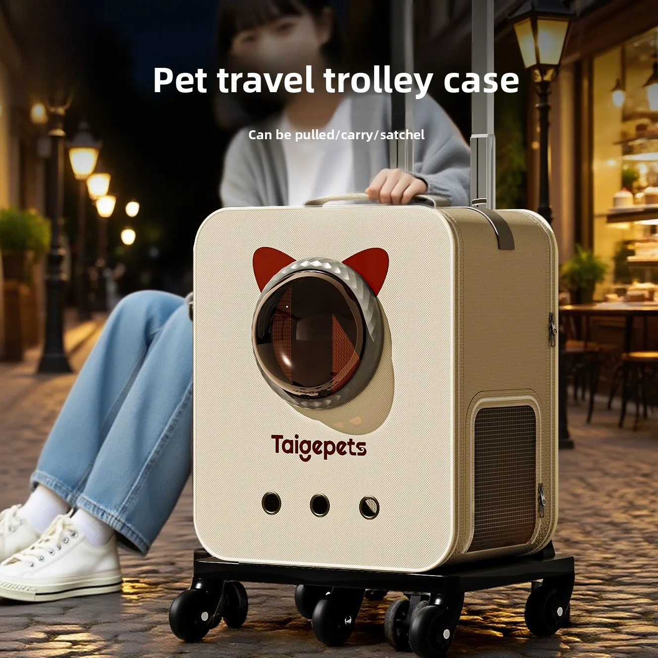 

Portable Bag Pet Lage Carry-On Double oulder Bag Multi- Dog Large Capaci Suitcase for Travel Outdoors