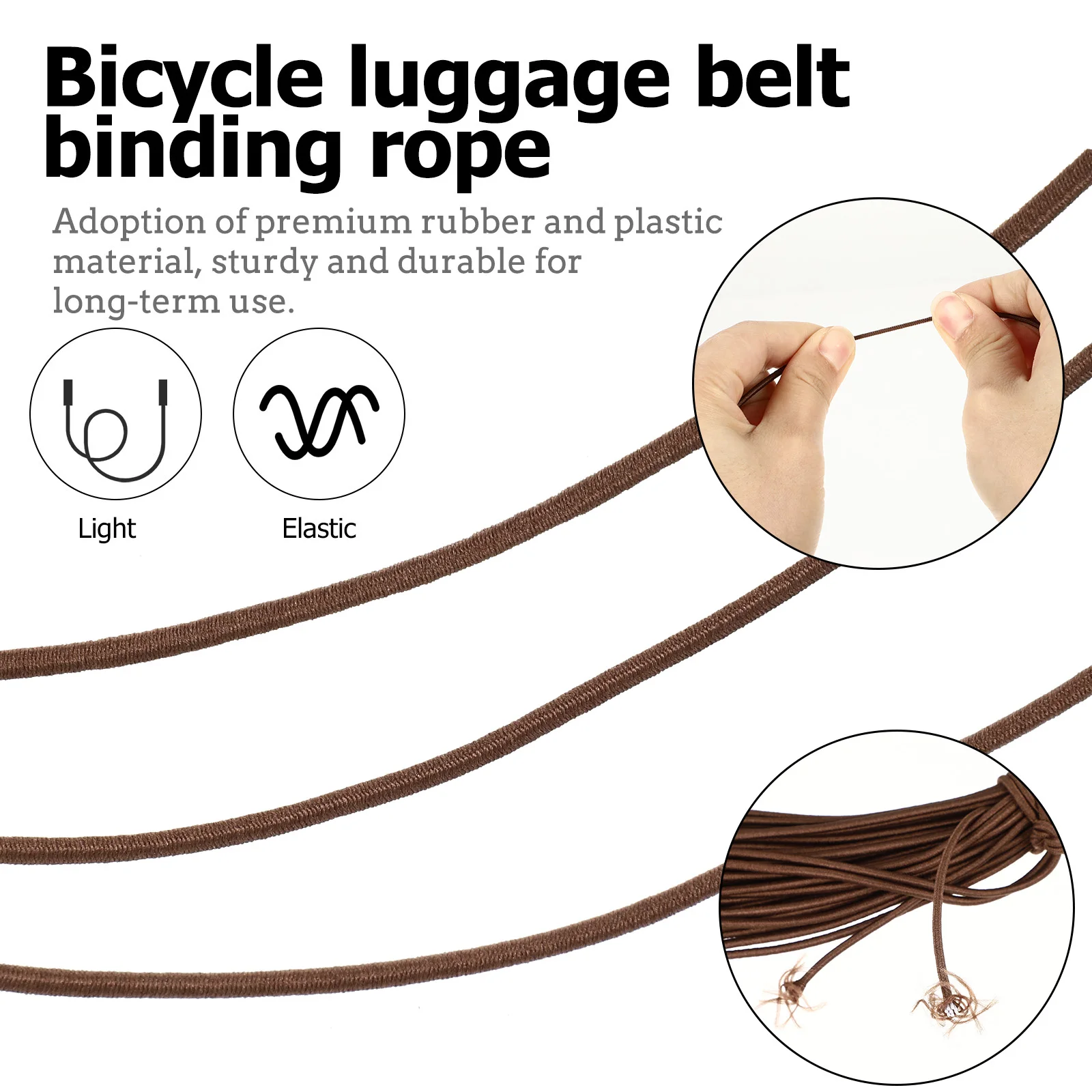 حبل بنجي مرن من مادة البولي بروبيلين شديد التحمل بطول 45 مترًا لتثبيت الخيمة وتجليد الأمتعة للاستخدام الخارجي بحزام مطاطي #5