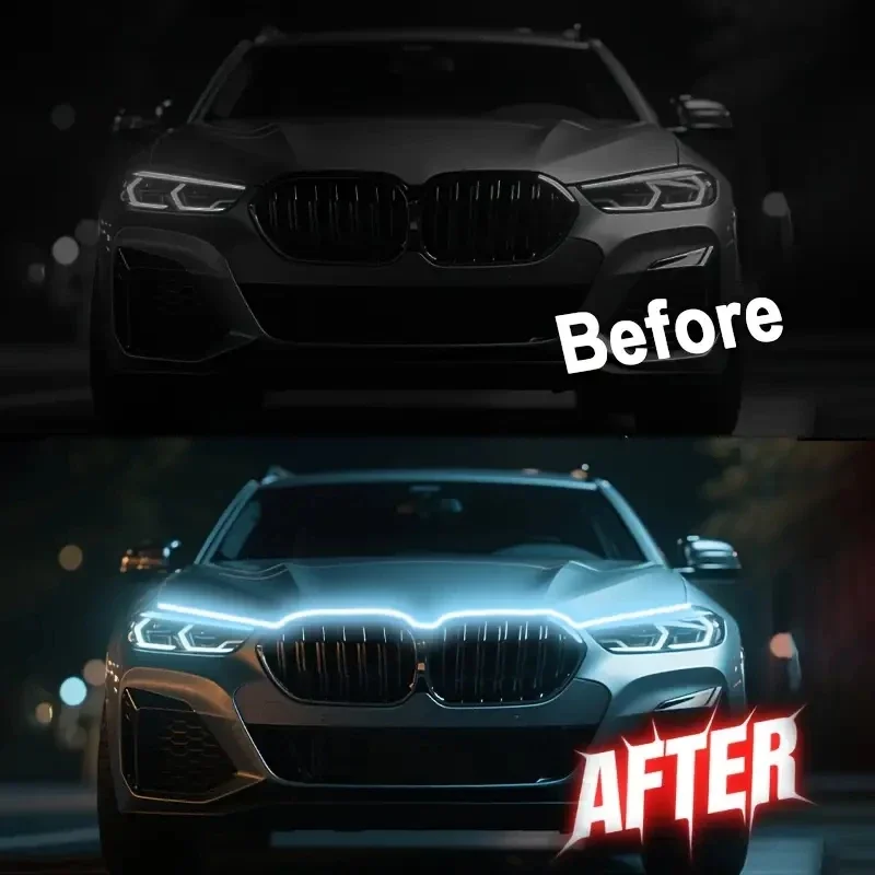 

Car Start Up Scanning Daytime Running Lights Through Type Water Proof LED Decorative Lights Universal Accessories Easy To Instal