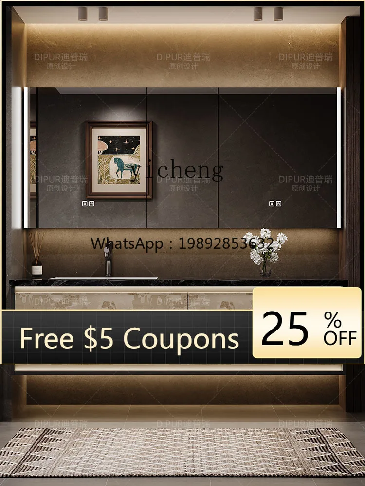 

YSG- bathroom cabinet combination hotel wind washbasin hand washbasin minimalist luxury stone high-end villa customization