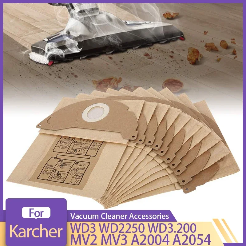 Dust Bag Parts For Karcher WD3 WD2250 WD3.200 MV2 MV3 A2004 A2054 Vacuum Cleaner Thickened Dust Bags Replacement Accessories