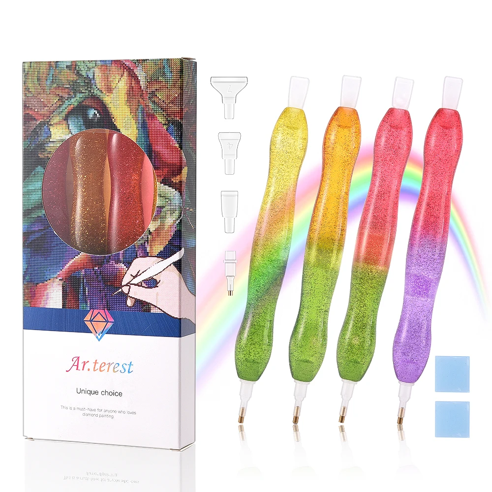 Diamond Painting Pens 4 Pack Diamond Painting Tools and Accessories Handmade Art Resin Pens for Hobby Adults Kids Beginner