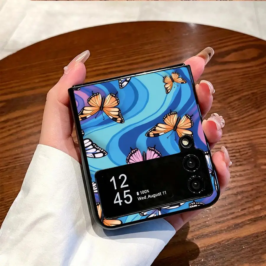Чехол для телефона Samsung Galaxy Z Flip 7 6 5 4 3 Z Fold 7 6 5 4 3 с красочным рисунком бабочки