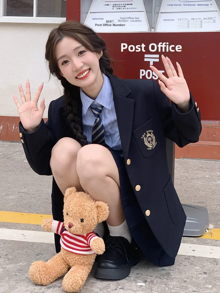 

Tokyo Seasonal Record JK Style Casual Spring New Women's Small Size School Style Slim Fit Suit Jacket Breathable Polyester