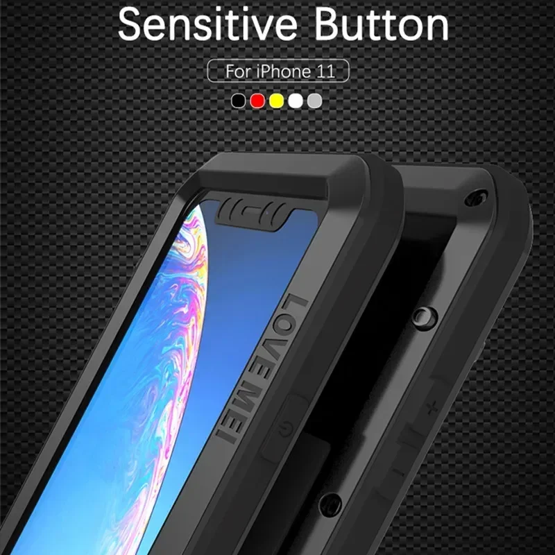 Heavily armored LOVE mei Aluminum metal case for iPhone 14 Plus 13 12 11 Pro Max Fully shock-proof Sturdy cover screen protector