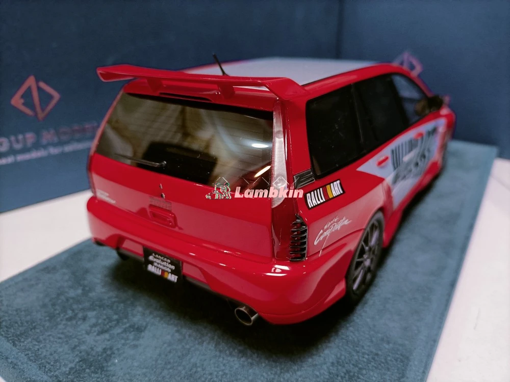 Motor Conversão Modelo Wagon para Mitsubishi Evo9 Varia, Vermelho e Prata, Lancer IX, 1/18