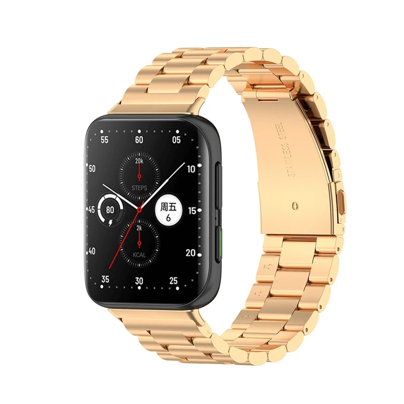 حزام ساعة لساعة اوبو 2 42 ملم من الفولاذ المقاوم للصدأ بديل لسوار الساعة سريع الإصدار