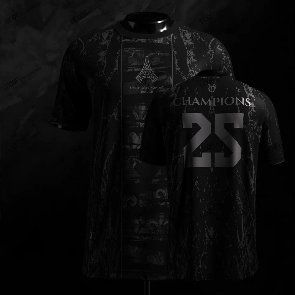 Parisians 2026 الرجال PSG كرة القدم الخاصة ثلاثية الأبعاد تي شيرت مطبوع التدريب زي كرة القدم أبطال أوروبا جيرسي المحملة القمم للجنسين #2