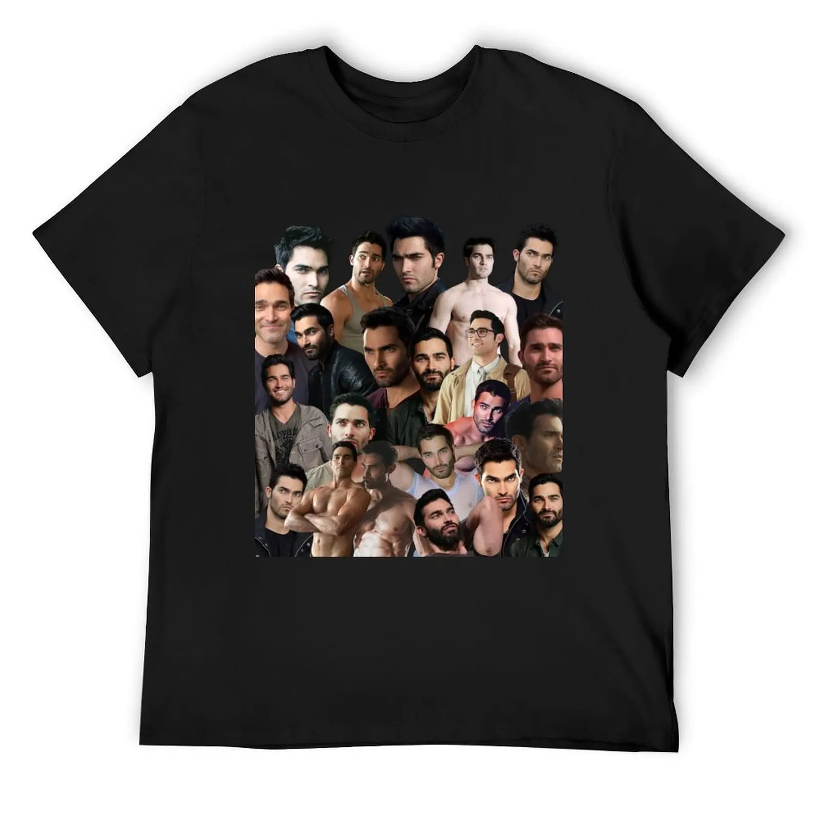 

tyler hoechlin photo collage T-Shirt anime stuff Luxury man heavyweight t shirts for men