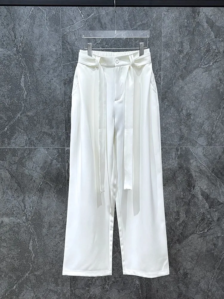 أوين ساك الرجال السراويل المستقيمة البضائع الحريم الرجال Sweatpants القطن القوطية عادية الخريف الصليب الصلبة فضفاض أسود طويل السراويل حجم XL