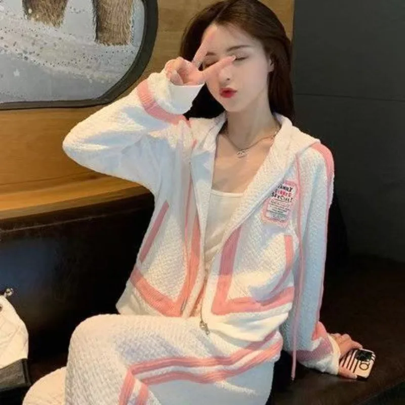 Xiaoxiangfeng Fashion Leisue Suit Women Spring and Autumn 2024 New Korean Long Sleeve Contrast Western Style Two-piece Suit Tide