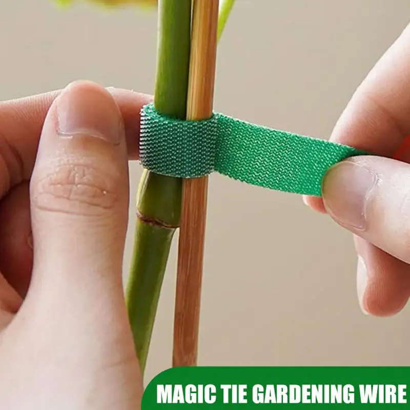 Garden Plant Ties Nylon Plant Bandage Tie Home Garden Plant Shape Tape Hook Loop Bamboo Cane Wrap Plant Garden Accessories