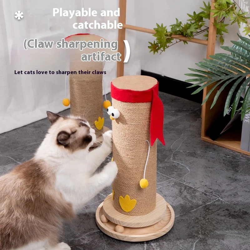 

Struggle Chicken Cat Scratching Column Vertical Climbing Frame Durable Hemp Rope Cat Toy