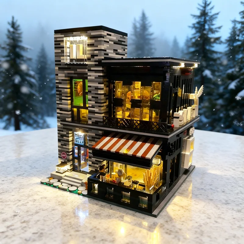 

3980 деталей MOC: Модульный конструктор «Паб-ресторан» (Модель уличной сцены) — Подарок для самостоятельной сборки, креативный коллекционный декор премиум-класса