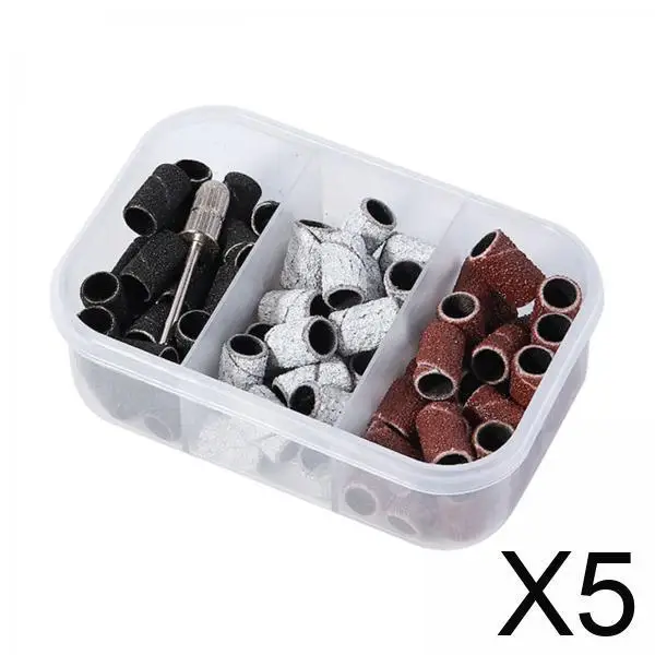 

5x Sanding Bands Set Sanding W/ Set for Electric Manicure Tools - 75pcs Mixed Color, 80 120 180