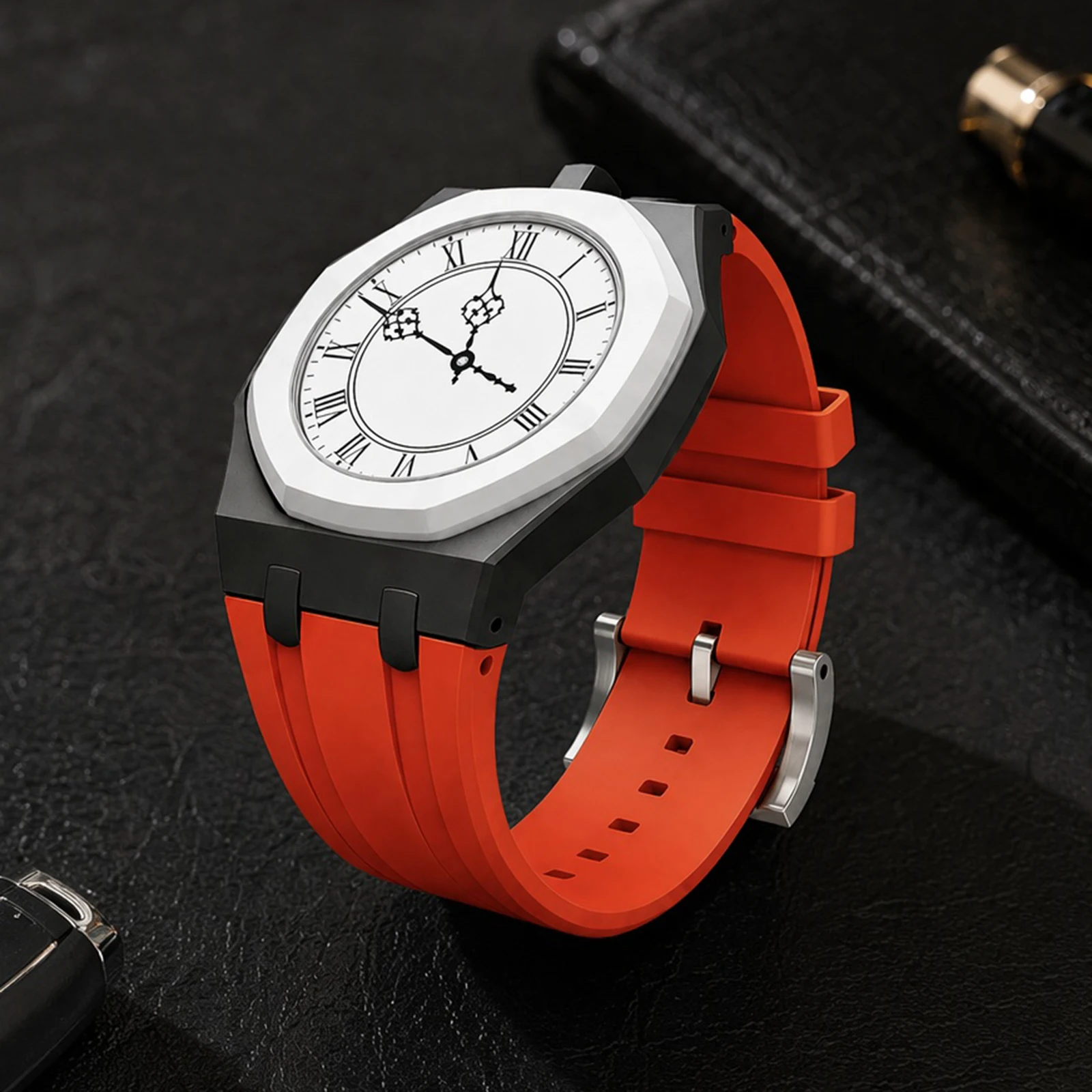 2In1 Ceramic Mod Kit For A P X Royal Pop Watch Sweatproof Anti-Scratch Case & Strap Set Multi-Purpose for Everyday Wear