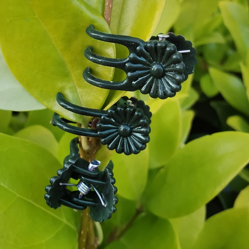 Orchid Stem Clip Plant Support Dark Green Plant Clips Vine Stem Flower Grow Upright Branch Clamp Garden Tool plant clips