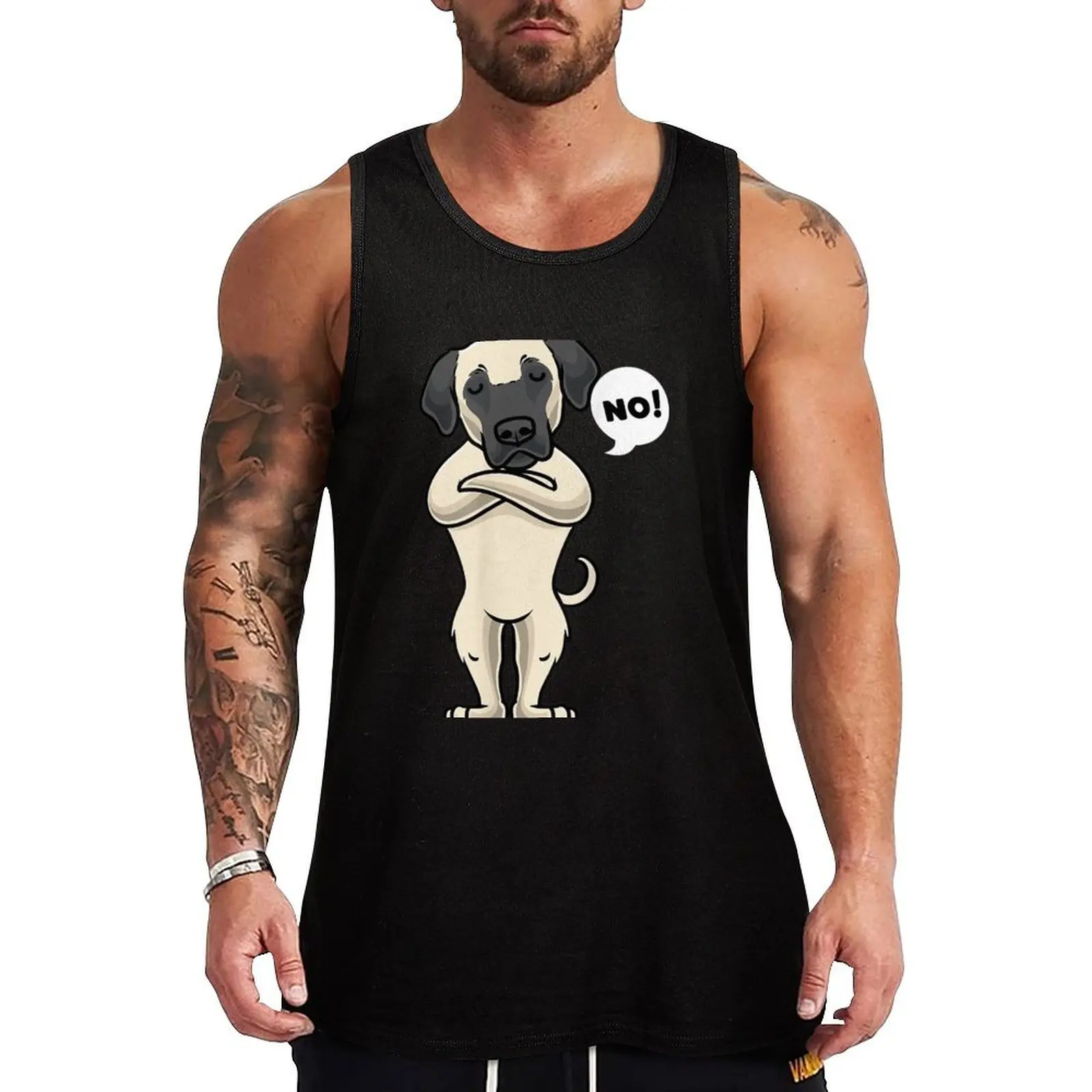 Camiseta sin mangas Kangal Stubborn Anatolian Shepherd Dog, camiseta deportiva básica, camiseta informal de algodón para el día a día
