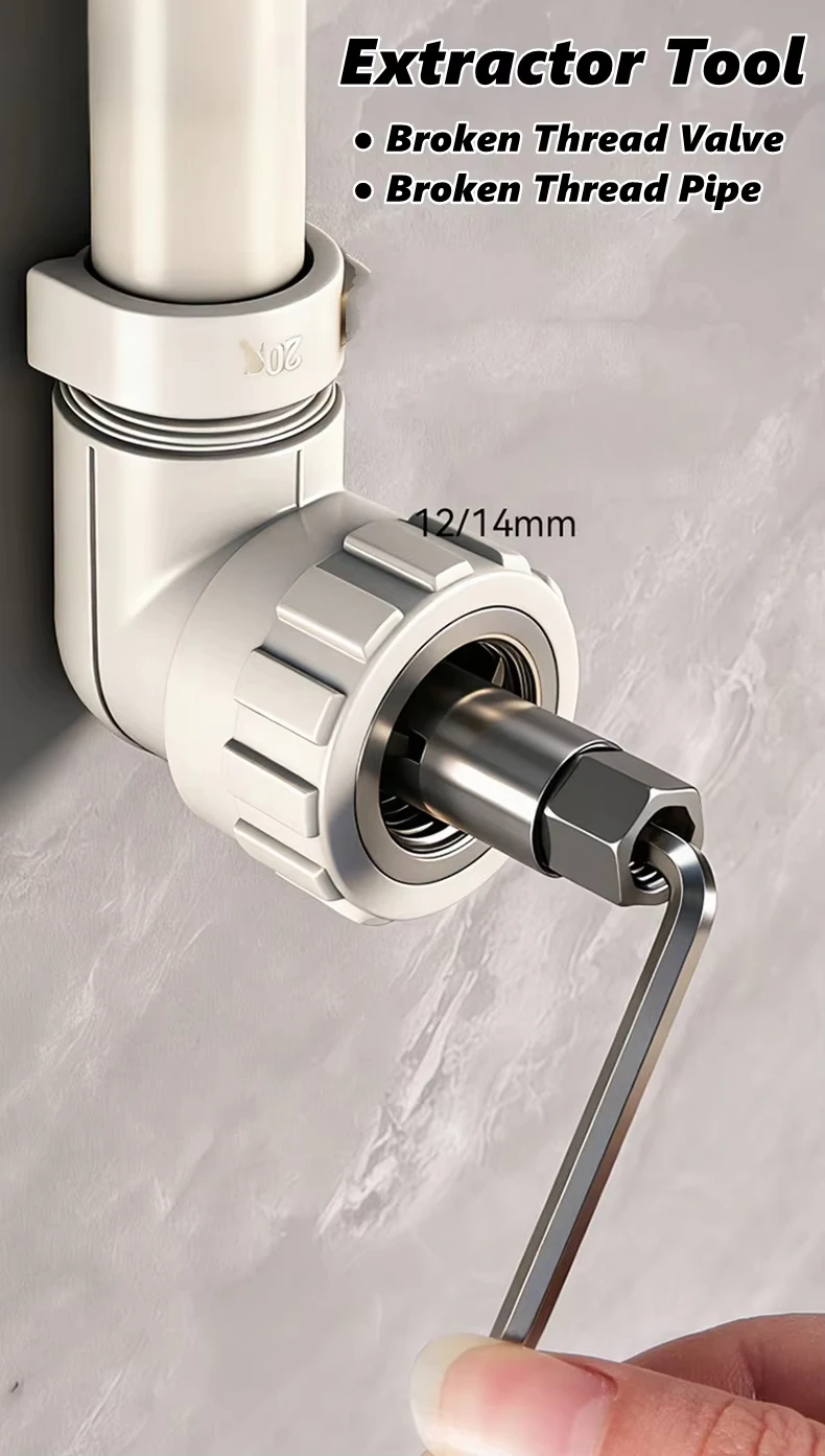 Faucet Angle Valves Broken Wire Extractor Set Damage Screw Extractor Remover For Plumbing Maintenance Pipe Thread Extractors