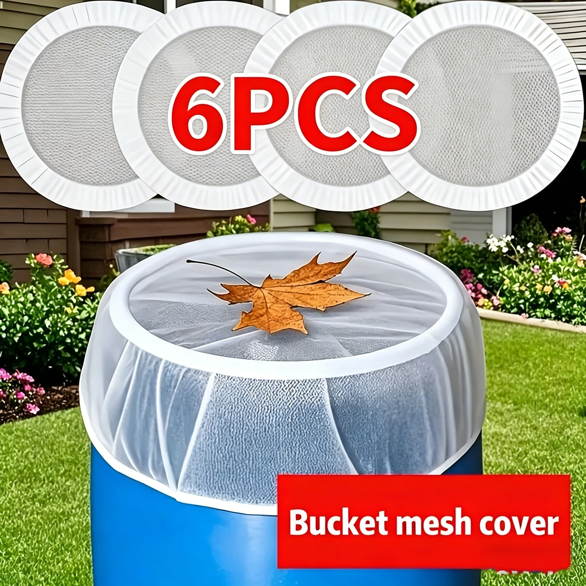 Mesh Cover for Rain Barrel Rain Barrels Screen Water Bucket Covers Netto Leaves and Debris Out Rain Collection for Garden Patio