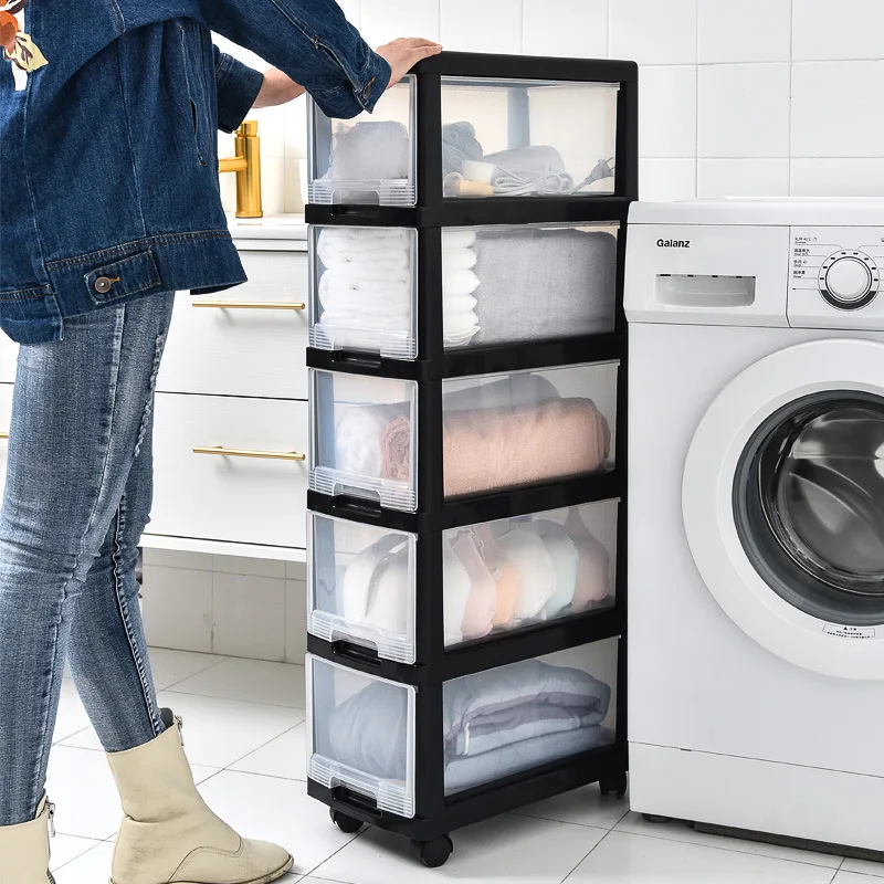 3/4/5 Layers Storage Box Plastic Drawer Portable Documents Multi-layer Clothes Cabinet Strong and Durable Desk Drawer Organizer