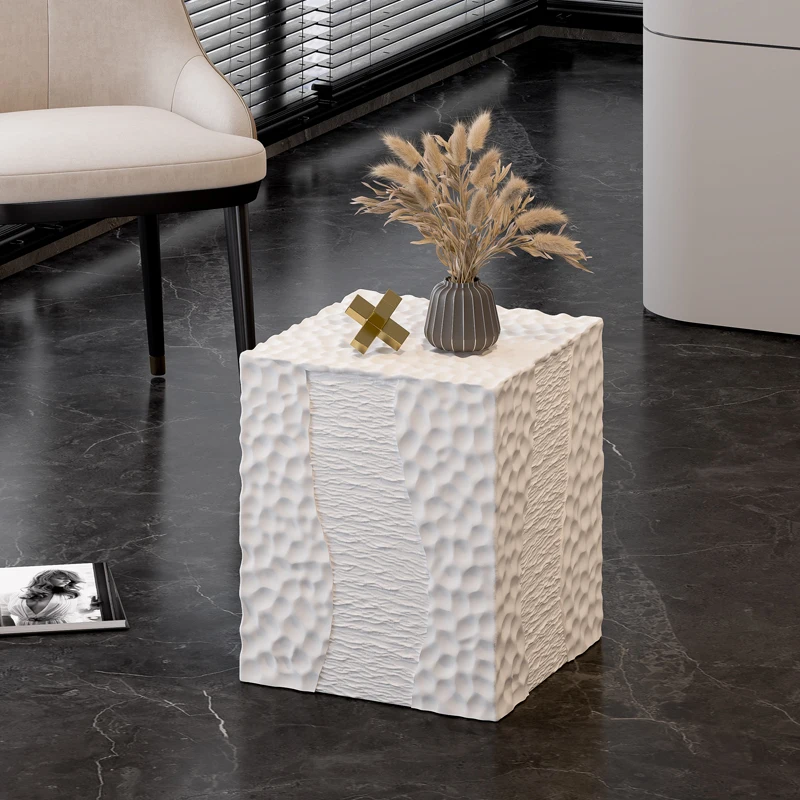 

Designer side few high-end living room sofa corner few modern small coffee table table square wrinkle art ornament