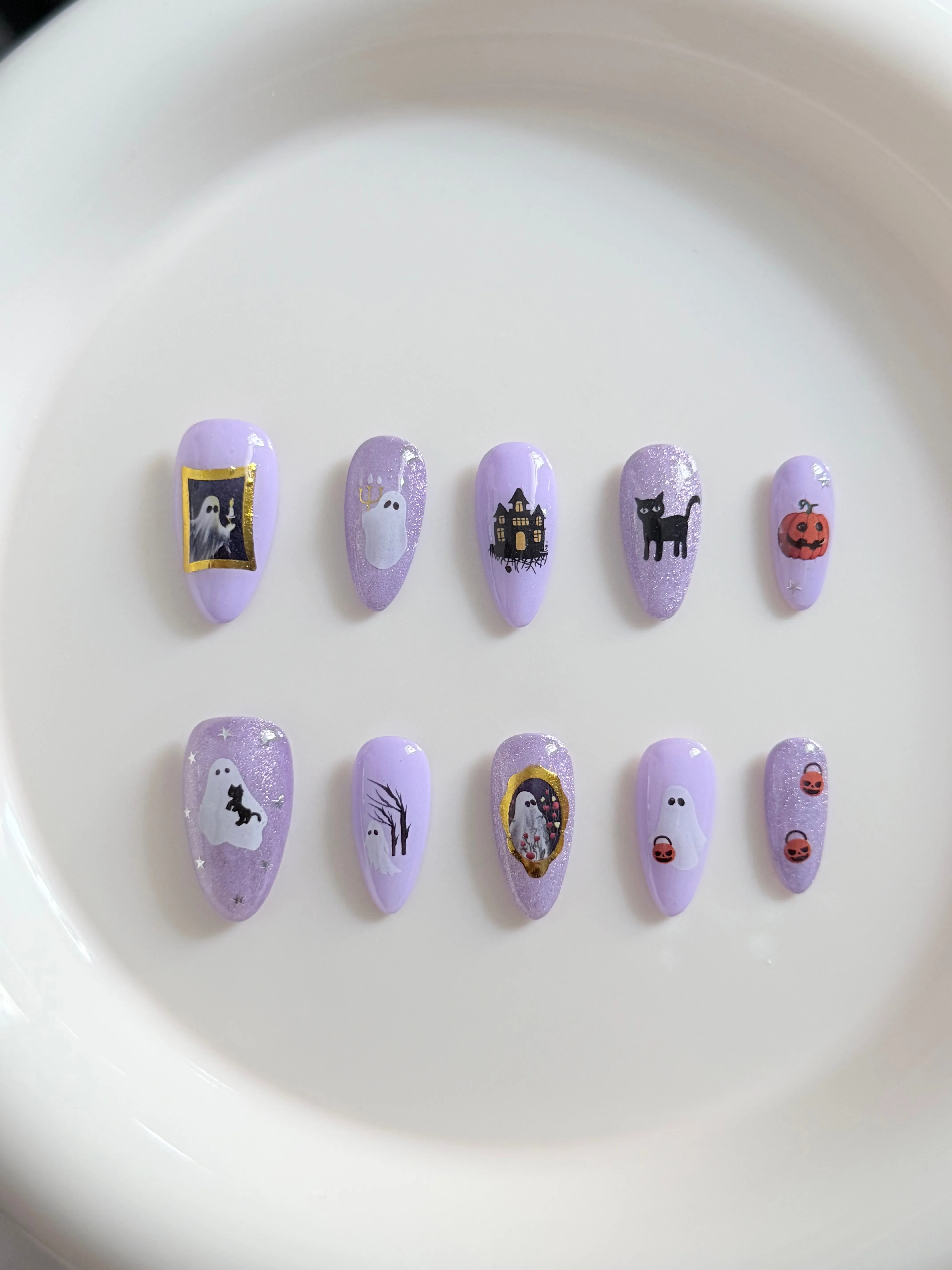 10-pieces-d'ongles-a-coller-a-paillettes-violettes-motif-fantome-chat-noir-citrouille-maison-hantee-decoration-d'ongles-pour-halloween-faux-ongles-pour-femmes