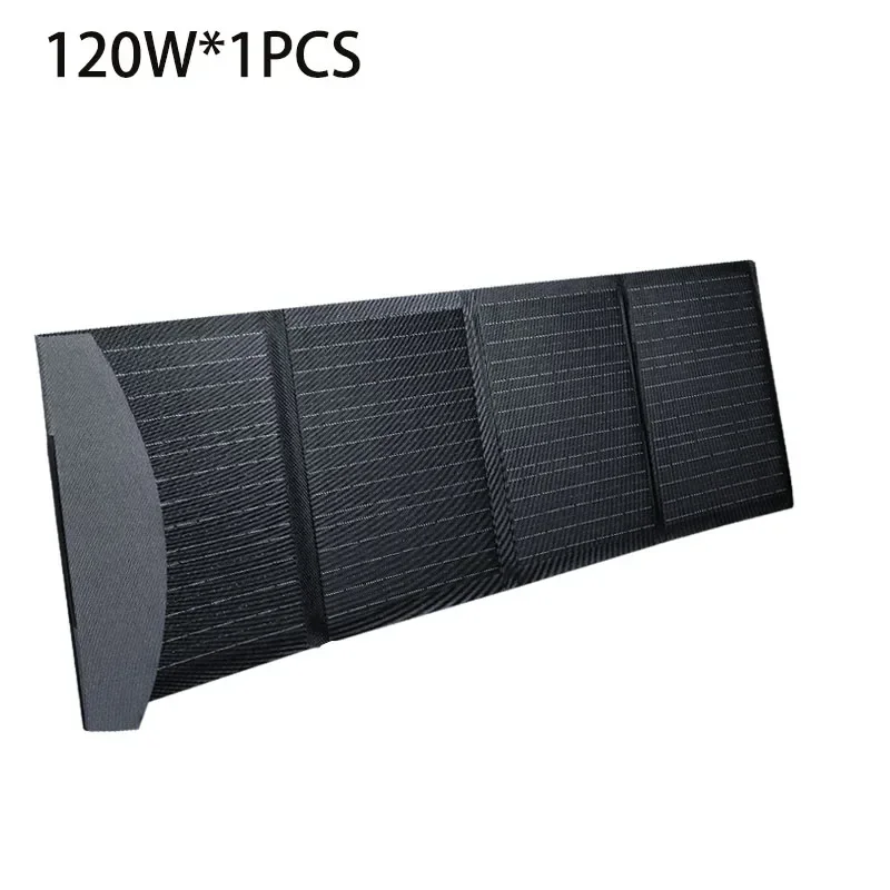 60W-120W Solar Panel Portable Folding Bag USB+DC Output Solar Charger Outdoor Power Supply for Home Mobile Phone Power Generator