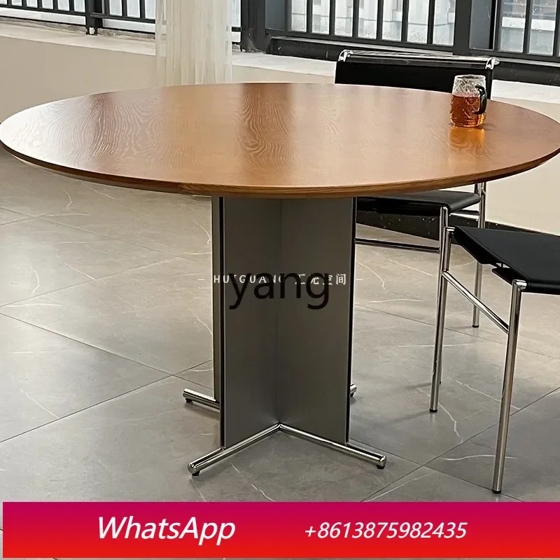 

MM Chinese antique household round dining table milk tea shop cafe leisure round table negotiation table